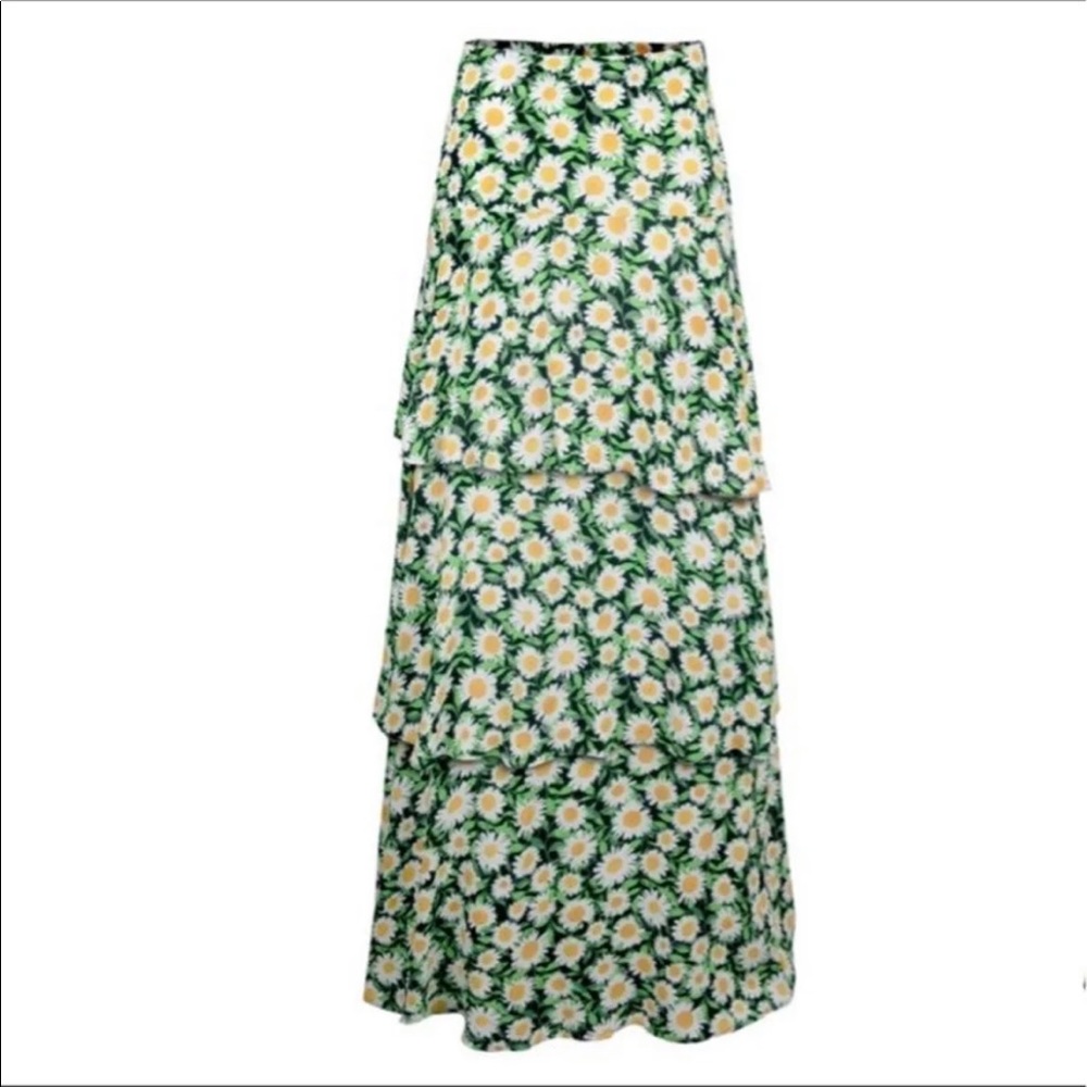 AFRM Sabine Tiered Maxi Skirt Spring Daisy S